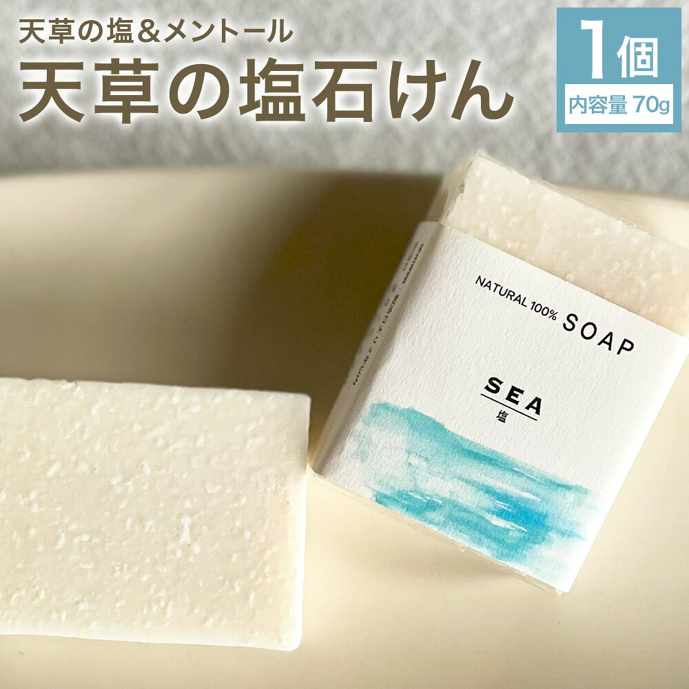【ふるさと納税】天草の塩石けん 1個 70g 石けん工房アンティーまさ《30日以内に出荷予定(土日祝除く)》熊本県 菊池市 ナチュラルソープ 石けん 石鹸 せっけん 固形石けん しお 塩 天草 天草の塩 お風呂 バス 洗顔 体洗い 洗顔ソープ 低温製法 ギフト 贈り物