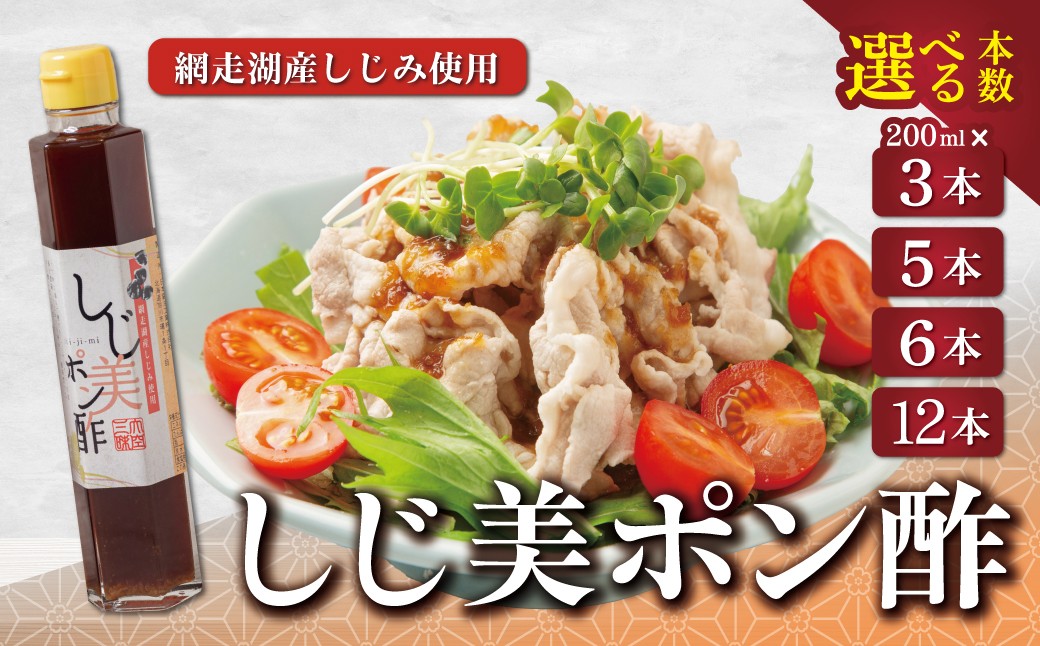 
                  しじ美ポン酢セット 選べる3本～12本 【ふるさと納税 人気 おすすめ ランキング しじ美 ぽん酢 調味料セット しじみ 濃縮 健康 常温 SDGs ギフト 料理 北海道産 特産品 お取り寄せ 贈答 贈り物 北海道 大空町 送料無料】 OSH011-v
                