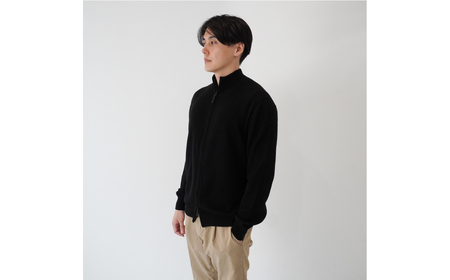 ベビーカシミヤ　フルジップ　メンズ　Mサイズ　【ブラック】 【178004-3】 ｶｼﾐﾔ 天然素材 ｾｰﾀｰ 服 国産 国内製造 ﾍﾞﾋﾞｰｶｼﾐﾔ