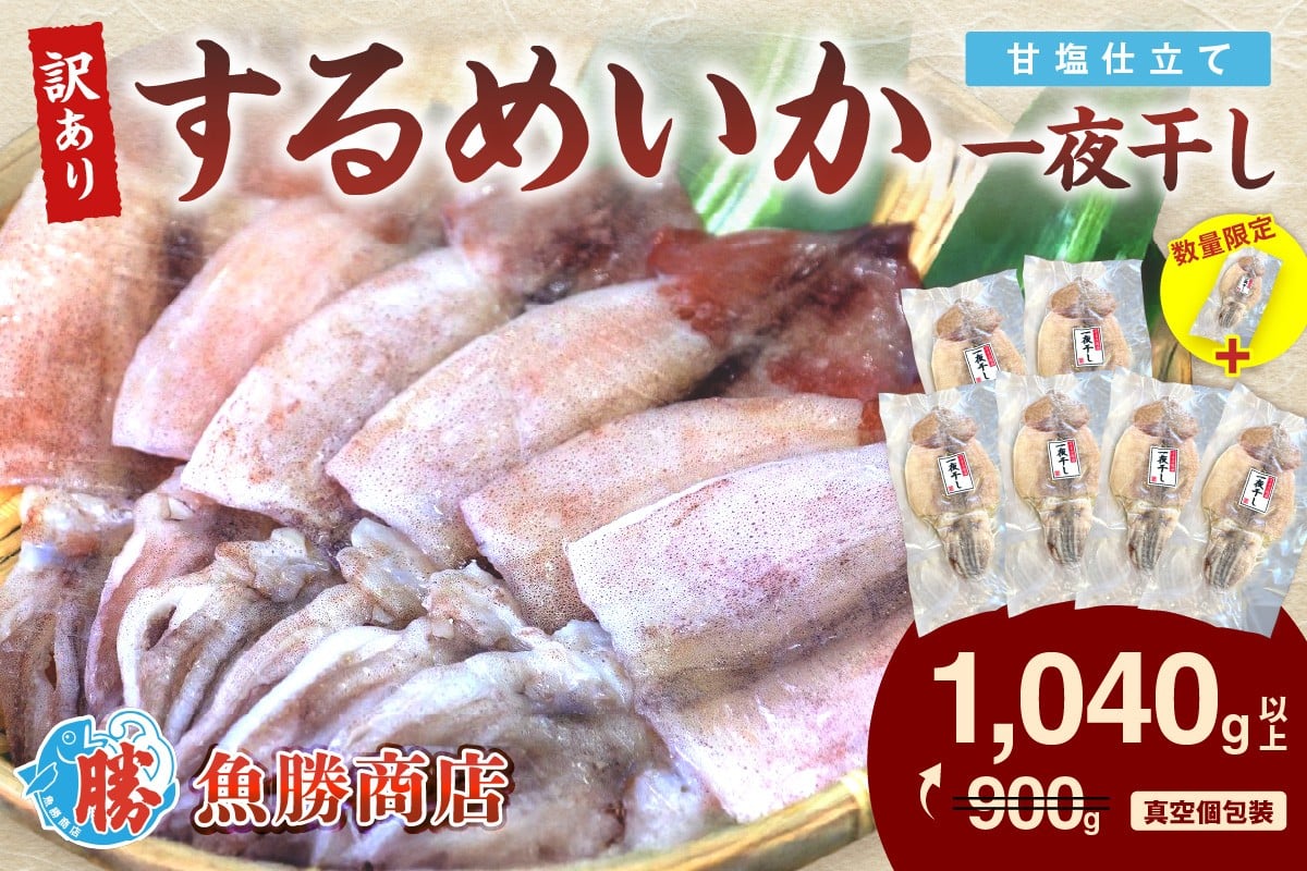 
                  【生活応援品】【訳あり】するめいか一夜干し （6～7枚）+1枚増量　計1,040g以上 魚介類 いか するめいか 一夜干し 加工品 おつまみ 訳あり 【136_1992】
                