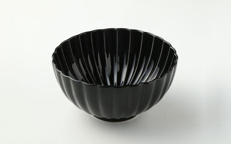 【美濃焼】ぎやまん陶 深丸鉢 大 ペアセット 墨ブラック【カネコ小兵製陶所】【TOKI MINOYAKI返礼品】食器 丼 丼ぶり どんぶり ボウル 鉢 丸鉢 ペア 黒 ブラック Black ツヤ プレ