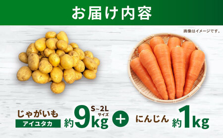 秋の実り詰合せ（アイユタカ・ニンジン）10kg / じゃがいも ジャガイモ ポテト 九州 あいゆたか アイユタカ にんじん ニンジン 人参 野菜 やさい / 諫早市 / スマイルファーム　[AHFG0