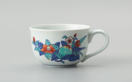 【有田焼】重要無形文化財 草花文碗 (桃絵と椿絵)  / 佐賀県 / 今右衛門焼[41AAAY020]