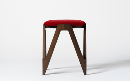 CO･DA･MA Low Stool＜ウォールナット＞（NC-158 レッド）