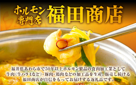 ぷるるんもつ鍋セット 中華麺付き！（約2～3人前）みそ味 越前のホルモン屋 国産牛 / キャンプ飯 味噌 モツ鍋 小腸 ホルモン 鍋 国産 国産牛 牛ホルモン おつまみ 冷凍 お試しセット 人気 アウ
