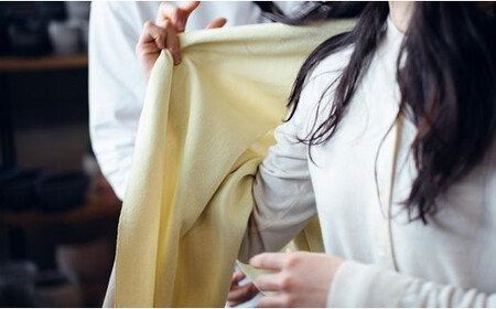 ストール CLEMATIS リバーシブル和紙ストール ( たたきポケット・イエロー ) レディース | 大判 ストール リバーシブル 和紙 おしゃれ シンプル マフラー 春夏 春 夏 新潟県 五泉市 