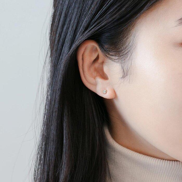 K18(18金) 0.2ct ダイヤモンドピアス 6本たてづめデザイン イエローゴールド SP1002-K18 | K18 18金 ダイヤ ダイヤモンド ピアス レディース ジュエリー アクセサリー ギフト プレゼント 銀工房 滋賀 大津