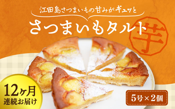 
            【全12回定期便】【さつまいもの甘みがぎゅっと詰まったタルト】てくてくのさつまいもたると ホール5号× 2個セット　芋 スイーツ お菓子 ギフト 広島県＜峰商事 合同会社＞江田島市 [XAD072]
          