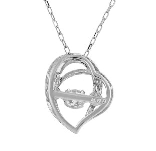 ダンシングストーンダイヤペンダント(ネックレス)【love pretzel】10金ホワイトゴールド・0.05ct　D10-0065
