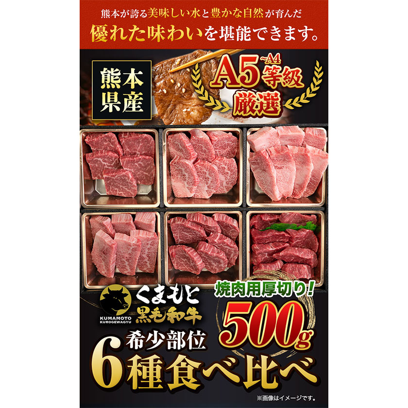 くまもと黒毛和牛 サーロイン リブロース 内モモ 希少部位 500g 牛肉 焼肉用 黒毛和牛 《90営業日以内に出荷予定(土日祝を除く)》---mna_fkgsrumky_90d_13000_500g