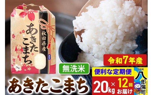 《定期便12ヶ月》 あきたこまち 20kg【無洗米】令和7年産 秋田県産 こまちライン [こまちライン あきたこまち ブランド米 お米 白米 精米 無洗米 米どころ 秋田 秋田県産]