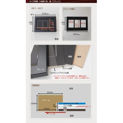 ふるさと納税 山県市 トレーディングカード額 黒 3枚飾り用 UVカットアクリル板仕様 |  | 02