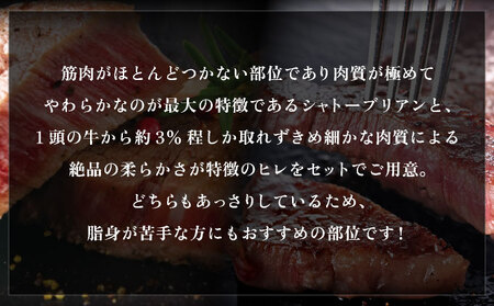丁寧な手切り仕上げ♪佐賀牛シャトーブリアンステーキ200g・ヒレステーキ400gをセットでお届け！