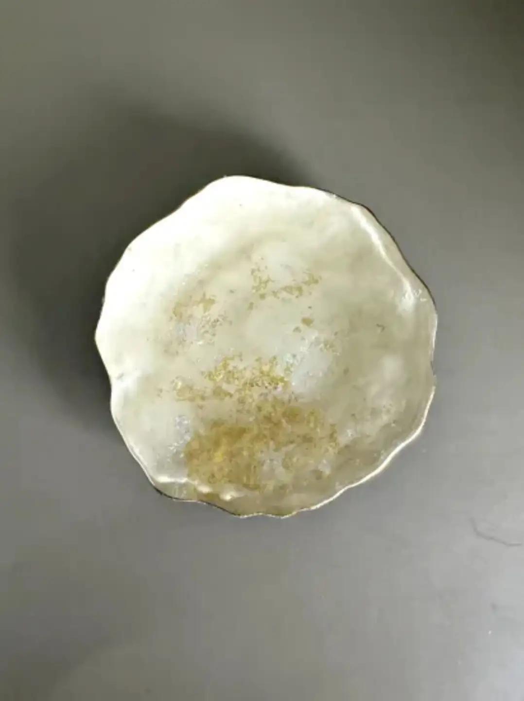 豆皿 口金ロック 古代金箔漆白 ［NF168］