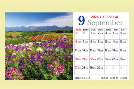 写真家　阿部俊一　2026年卓上カレンダー | カレンダー 美瑛町 カレンダー 北海道 カレンダー[007-28]