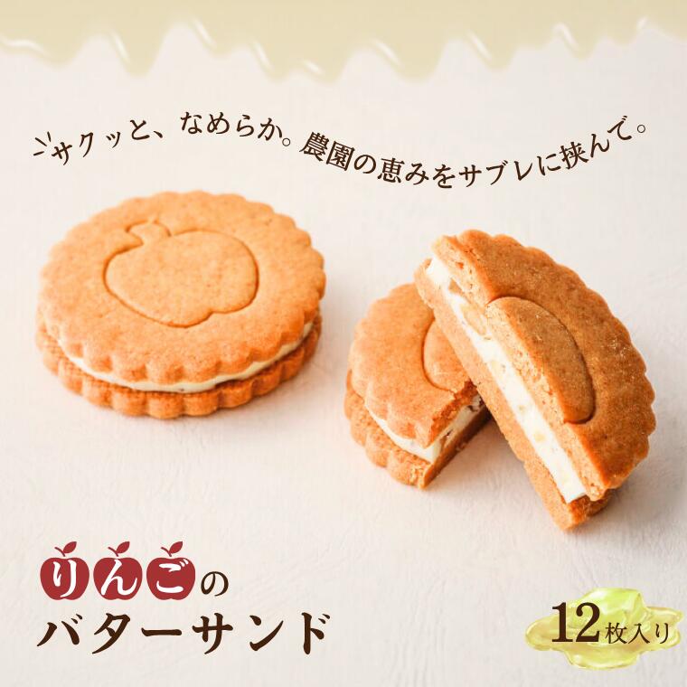 【ふるさと納税】りんごのバターサンド （12枚入）// 長野県松川町産りんご使用