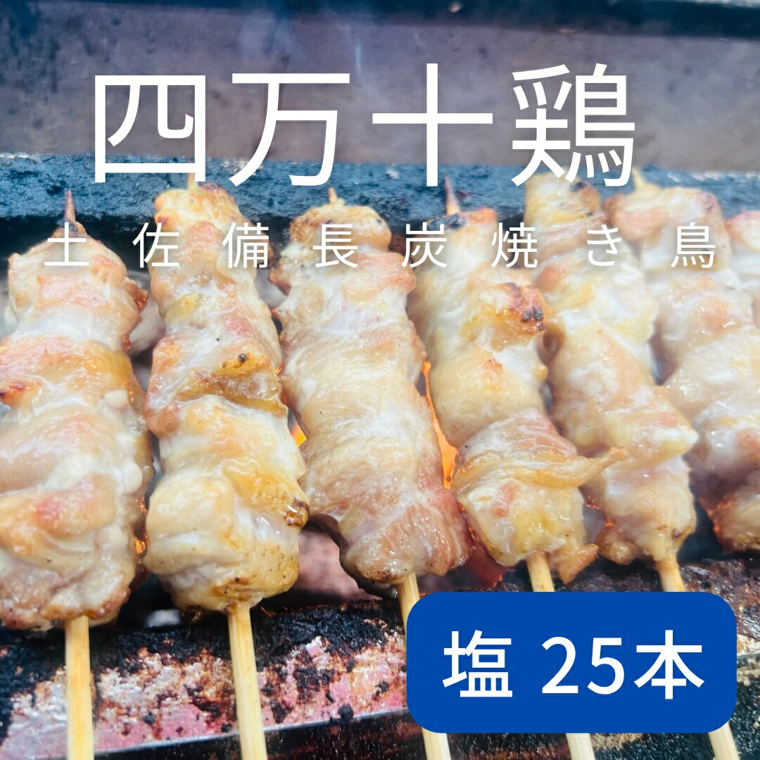 【ふるさと納税】土佐備長炭焼き 四万十鶏の焼き鳥 25本 塩 もも 国産ブランドもも肉 冷凍 惣菜 BBQ バーベキュー ヤキトリ 串焼き 炭火焼き 高知 アウトドア キャンプ飯 おつまみ 調理済み【R01442】