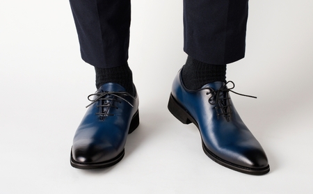 【匠の靴】超軽量＆履き心地抜群な本革ビジネスシューズAF-02(サイズ：26.5cm、カラー：ネイビー)