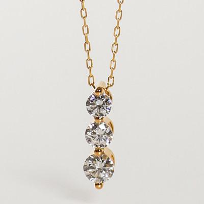 ふるさと納税 大津市 【18金 ラボダイヤネックレス 0.313ct】50cm トリロジーペンダント 大人のアクセ K18