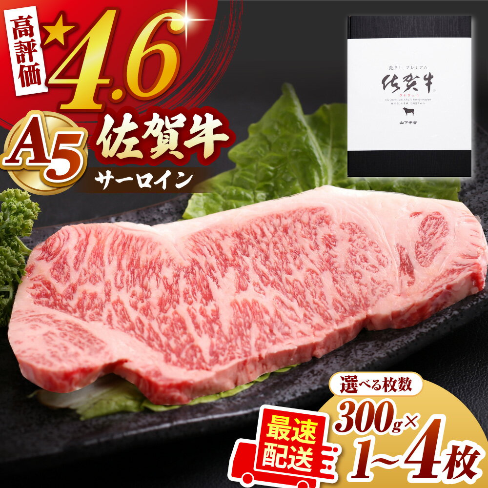 【ふるさと納税】【お中元対象】【1週間以内発送】 佐賀牛 A5 サーロイン ステーキ （300g / 600g / 1.2kg ）【山下牛舎】[HAD027] 食品 精肉 牛肉 サーロイン ステーキ サーロインステーキ ロース A5ランク 黒毛和牛 肉 厚切り 霜降り 国産 冷凍 送料無料 最速発送 最速配送