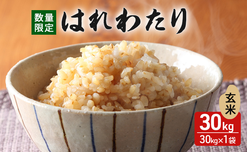 数量限定 新米 令和7年産 はれわたり 玄米 30kg 米 こめ お米 おこめ コメ ご飯 ごはん 特A 特A米 令和7年 限定 H.GREENWORK 青森 青森県 鰺ヶ沢町