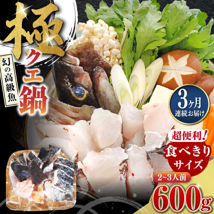 【ふるさと納税】【全3回定期便】対馬 産 クエ 鍋 セット 600g (2〜3人前)《対馬市》【対馬地域商社】九州 長崎 海鮮[WAC033] 50000 50000円