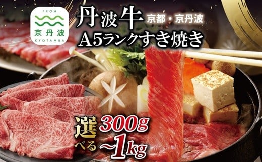 
            丹波牛 A5ランク すき焼き用 選べる 数量 300g 500g 1kg 【 黒毛和牛 国産牛 すき焼き お鍋 丹波牛 霜降り わりした付き 京都 丹波 いづつ屋 】 [028IZ001X]
          