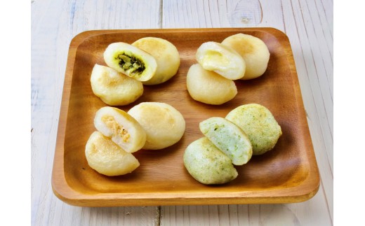 【セット】いももち（めじゃも）４個入×４セット（青のり、チーズ、ごま高菜、鮭マヨ）