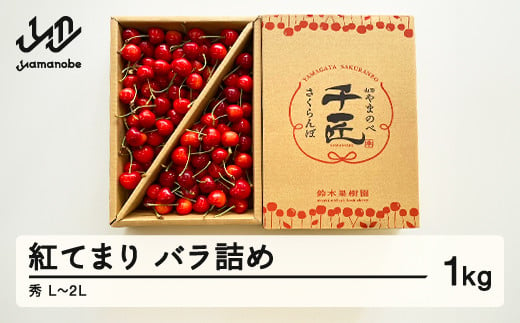 
            《先行予約》2025年 山形県産 さくらんぼ 紅てまり バラ詰め 1kg 秀 L～2L サクランボ フルーツ F21A-341
          