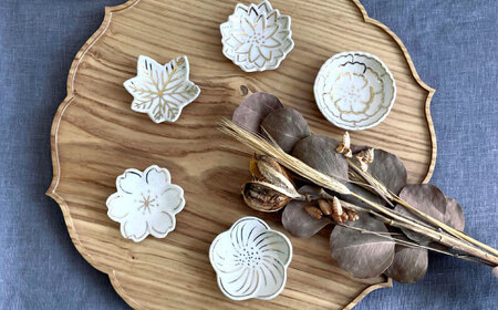 瀬戸焼金彩花5種はしおきセット【1506771】