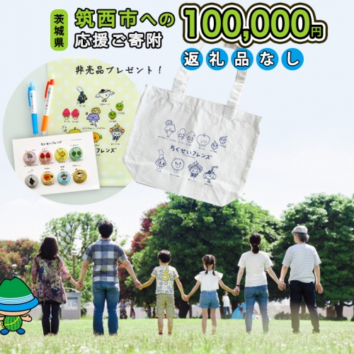 【返礼品なし】茨城県筑西市を 応援！ ＼ ちっくん ・ ちくせいフレンズグッズ プレゼント ／ 応援寄附金 100,000円 数量限定 期間限定 キャンペーン [ZZ010ci]