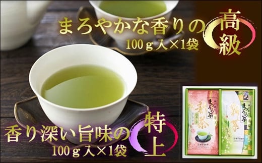 
松浦茶セット(特上100g×1　高級100g×1)【A8-007】 松浦茶 深蒸し茶 ミネラル お茶 緑茶
