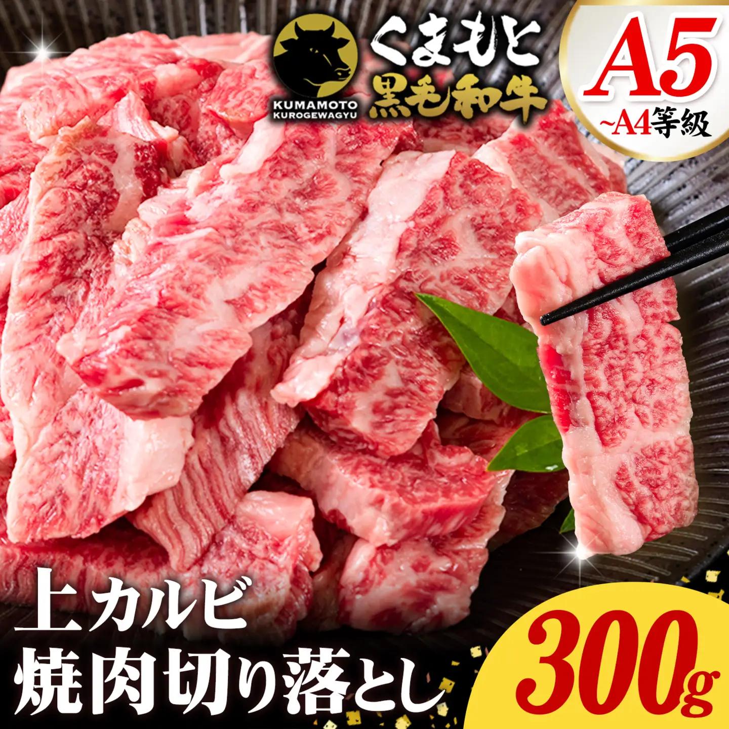 A4～A5等級 黒毛和牛 切り落とし 上 カルビ 焼肉 切り落とし 300g《30日以内に出荷予定(土日祝除く)》くまもと黒毛和牛 熊本県 菊池市 上カルビ 焼肉用 黒毛和牛 焼肉 肉 お肉 和牛 A5 A4 小分け