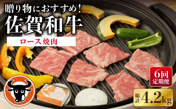 
【6回定期便】 佐賀和牛 ロース 焼肉用 700g 【一ノ瀬畜産】 NAC129
