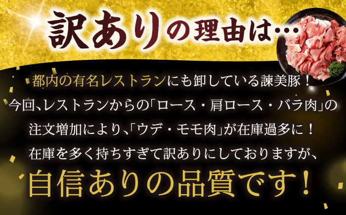 【訳あり】諫美豚切り落とし 2.1kg / 諫美豚 豚肉 切り落とし 肉 ウデ モモ / 諫早市 / 株式会社土井農場 [AHAD063]
