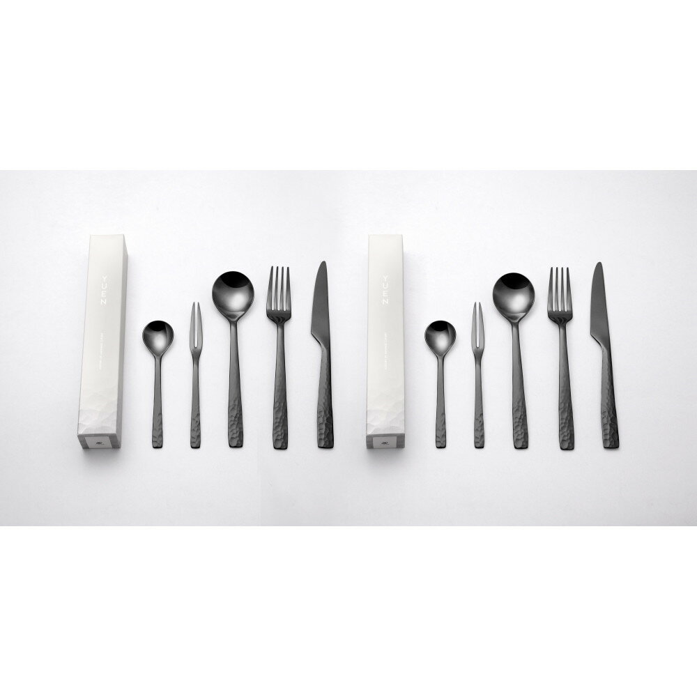 【ふるさと納税】YUEN(PVD BLACK)10pcsペアディナーセット | 食器 カトラリー 日用品 人気 おすすめ 送料無料