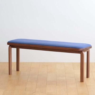 ふるさと納税 府中市 府中市の家具　コッコベンチ　ウォールナット材/生地:ラムース(ディープブルー)(組み立て式)