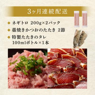 ふるさと納税 室戸市 【定期便 / 3ヶ月連続】 土佐流藁焼きかつおのたたき2節と高豊丸ネギトロ400g |  | 03