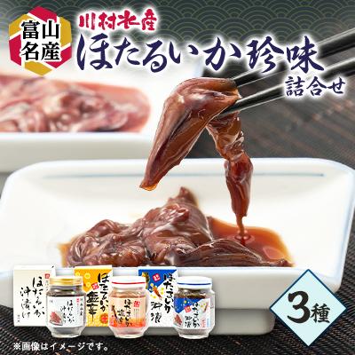ふるさと納税 富山県 川村水産　ほたるいか塩辛・沖漬　3本