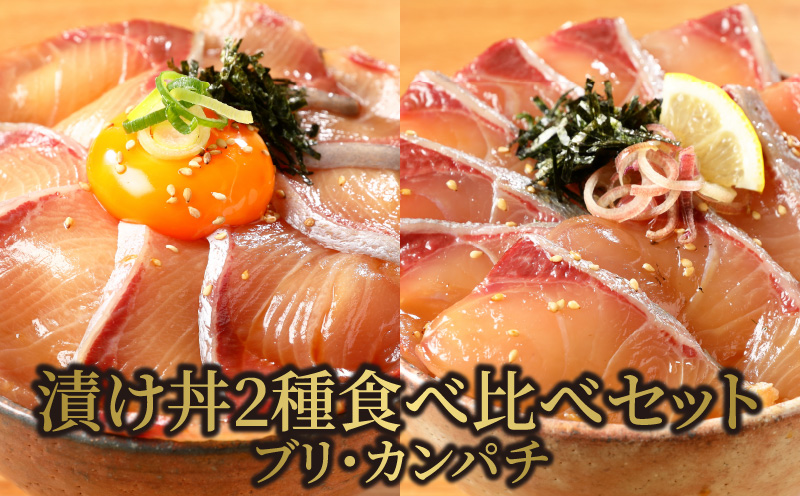 【冷凍】活〆日向灘ブリとカンパチの漬け丼２種食べ比べセット　N019-YA947