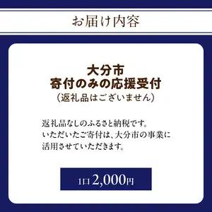 大分県大分市 返礼品なし（寄附のみの受付となります） 一口2,000円 Z03002