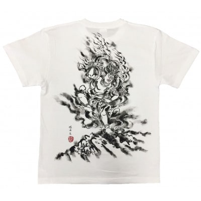 手描きTシャツ 仏画 蔵王権現 白 綿生地 (半袖 Sサイズ)【1608551】