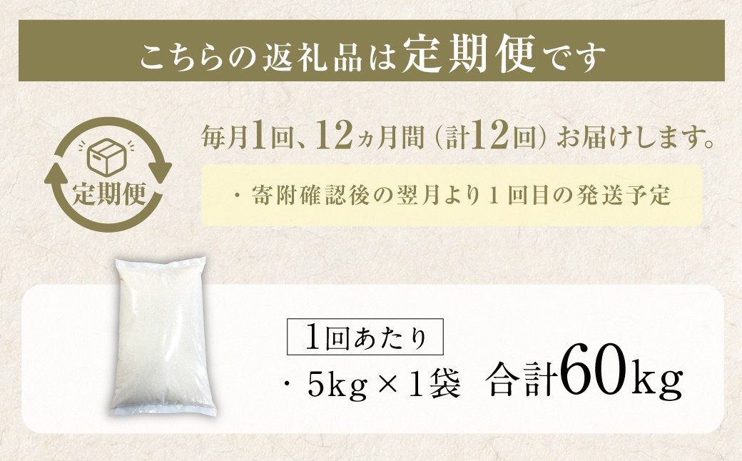 【12回定期便】 筑後の実り 5kg×12回 定期便 米 白米 ブレンド ご飯 国産 贈り物 定期便 福岡県 筑後市
