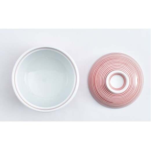 有田焼 かわいい千筋ミニ小蓋物 赤青 ペア【まるぶん】食器 うつわ 茶碗蒸し碗 蓋物 可愛い かわいい A30-847_イメージ4