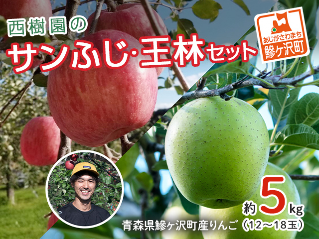 《先行予約》 りんご 特選 サンふじ 王林 詰合せ 青森県産 約 5kg  (12～18玉） フルーツ 果物 ふじ 産地直送 お取り寄せ 送料無料 青森県 鰺ヶ沢町 《西樹園》