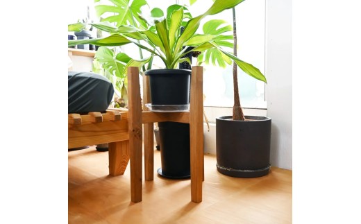 【ブラウン】プランタースタンド Mサイズ | 観葉植物 プランター 花台 インテリア 無垢材 木製 オシャレ おしゃれ