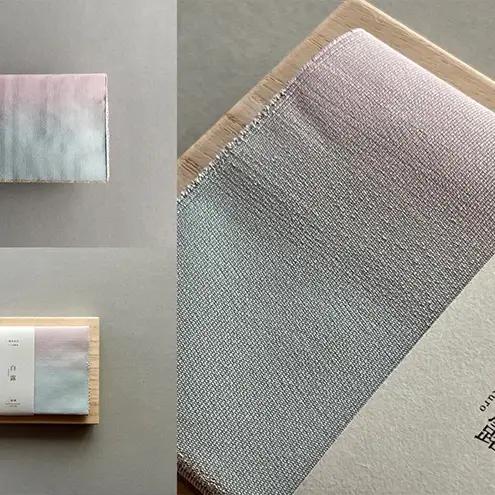 手織り絹綴織で仕立てた　懐紙入れ＜MOKU＞ 白露／はくろ