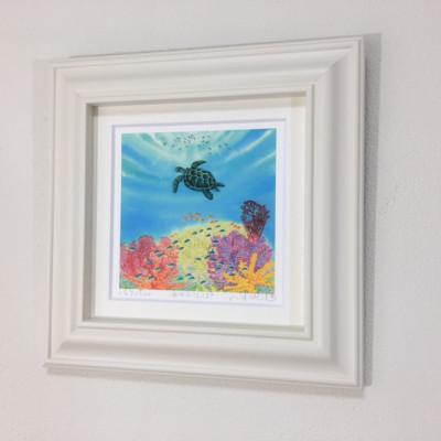 ふるさと納税 川口市 栗乃木ハルミ版画額装品「海のおさんぽ」 |  | 02