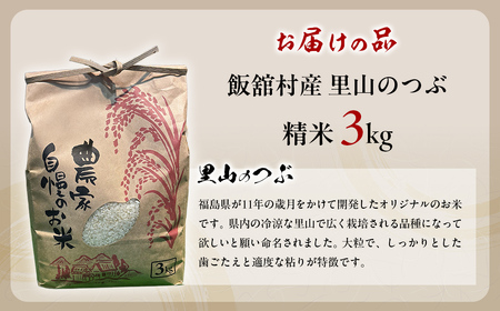 【3か月定期便】【令和7年産】 飯舘村産 里山のつぶ 3kg 