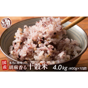 雑穀米本舗 国産 胡麻香る十穀米 4kg(400g×10袋)健康ご飯